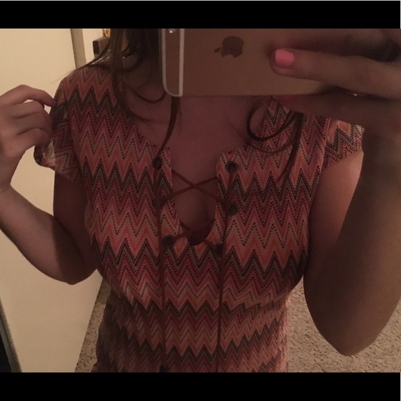 Colorful dress with cross front! - Picture 4 of 4